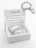 "I Love You" Double Heart Pendant Link Bracelet. W/ Gift Box 